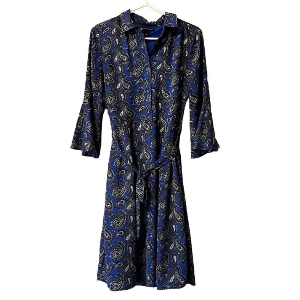 Banana Republic Dress Women Sz 2 Floral Fit & Flare Paisley Cottagecore Peasant